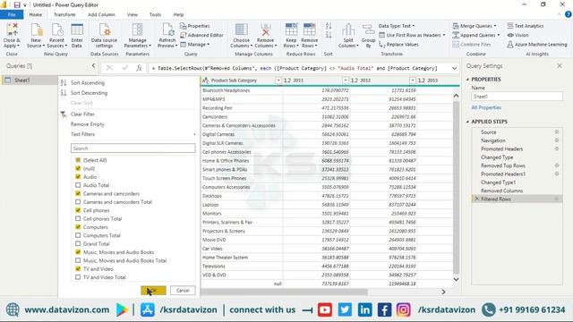How to Clean the Data by using Power Query Editor I Power BI I Power Query Editor I KSR Datavizon смотреть онлайн