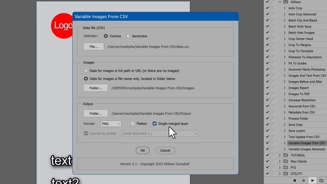 Photoshop Script Variable Images From CSV смотреть онлайн