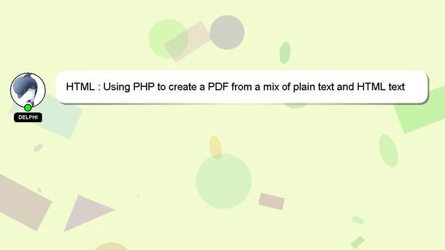 HTML : Using PHP to create a PDF from a mix of plain text and HTML text смотреть онлайн