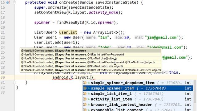 How to Populate a Simple Spinner with Custom Objects - Android Studio Tutorial смотреть онлайн