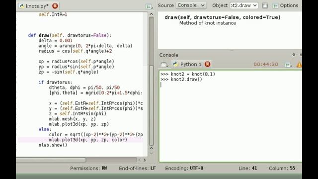 Torus knots in python смотреть онлайн
