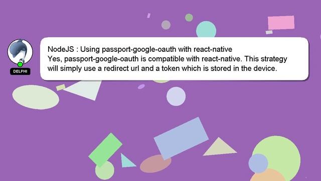 NodeJS : Using passport-google-oauth with react-native смотреть онлайн