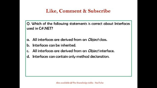 C# - Multiple Choice Questions and Answers - Part 2 смотреть онлайн
