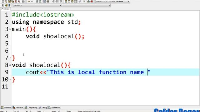 Fundamental Programming -88- scope of function local & global function in C++