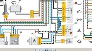 ЭЛЕКТРОСХЕМА ВАЗ 2105 - 07 ПРЕД №14 И №15 ГАБАРИТЫ И ПОДСВЕТКА