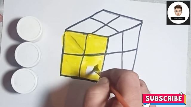 Draw a Rubik's cube for kids|Pисовать кубик Рубика для детей | Bolalar uchun Rubik kubigini chizish смотреть онлайн