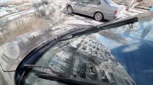 LADA GRANTA FL  Работа дворников при установке двух одинаковых на 550 мм Часть 3