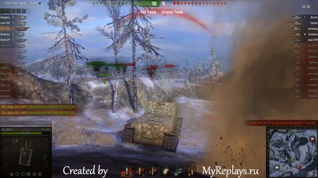 WOT: Arctic Region - SU-100Y - 6 frags - смотреть онлайн