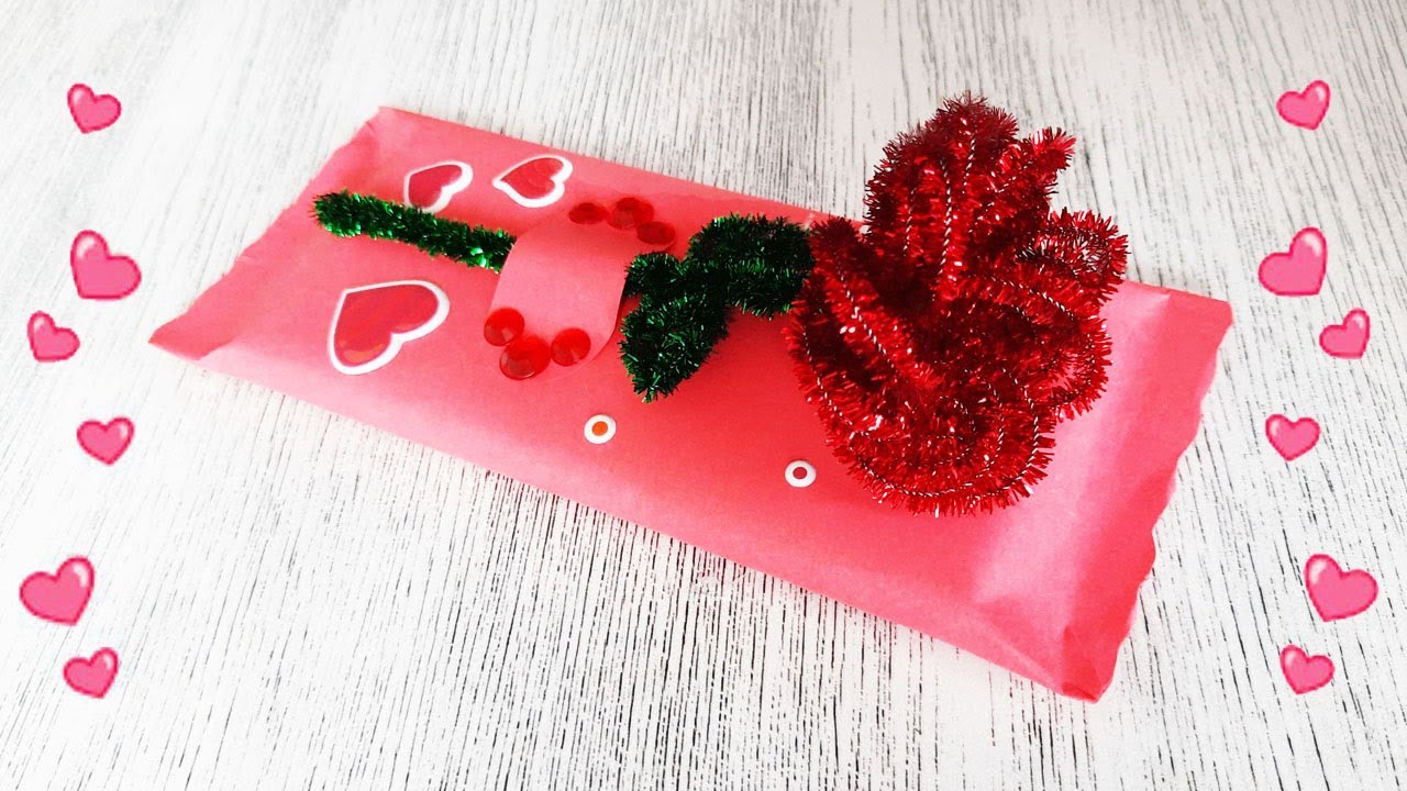 Поделка - шоколадница с розой своими руками. Подарок для мамы на 8 марта смотреть онлайн