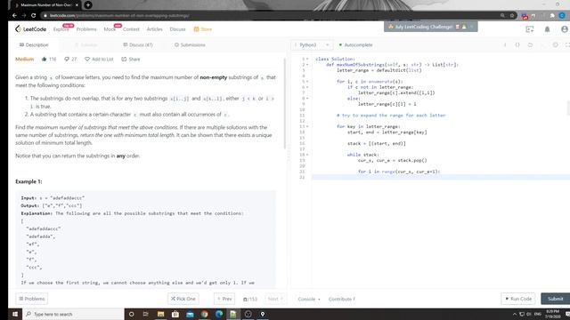 LeetCode 1520. Maximum Number of Non-Overlapping Substrings смотреть онлайн