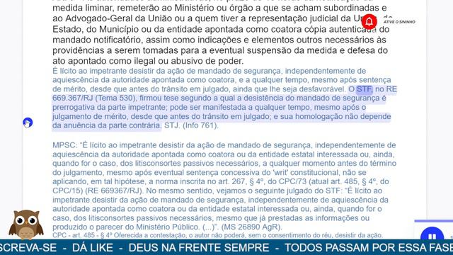 LEI Nº 12.016, DE 7 DE AGOSTO DE 2009 (Mandado de Segurança) Comentada 🦉 смотреть онлайн