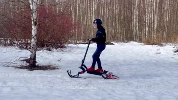 Зимний электросамокат на гусенице ELECTROWAY T1S. Гусеничный электросамокат для взрослых