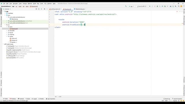 Animation Bounce Android Studio with Java смотреть онлайн