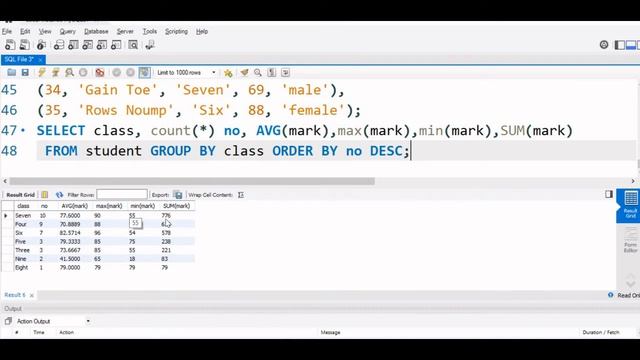 GROUP BY SQL query to get number of records, average , maximum minimum & sum over a group of record смотреть онлайн
