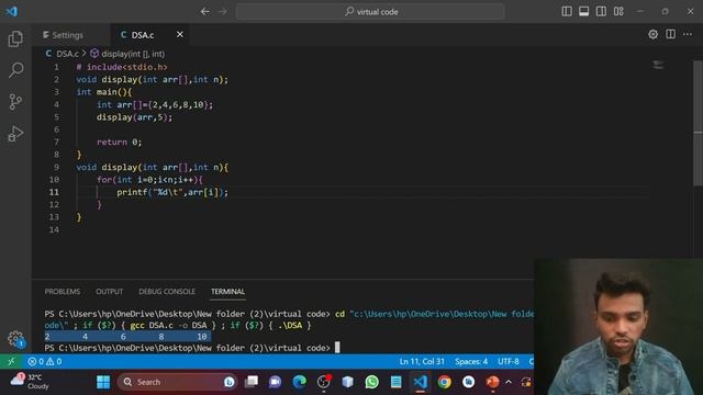 #4 Arrays , Operations on array (Traversal,Insertion and Deletion) | DSA Using C | VIRTUAL CODE смотреть онлайн