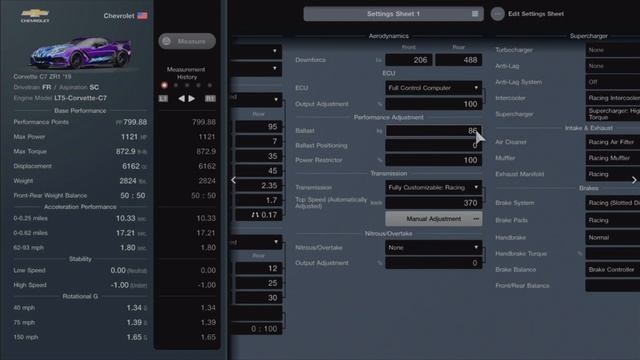 GT7 -The Best 800 PP Tune and Setup For The Corvette ZR1 C7 2019