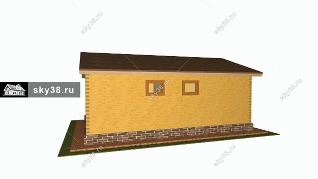баня из бруса Б-44-б смотреть онлайн
