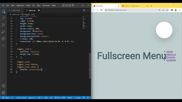 Fullscreen Hamburger menu with HTML and CSS смотреть онлайн