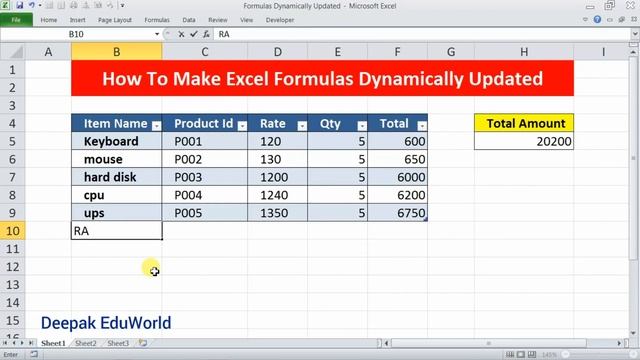 Excel Magic Trick ? To Make Excel Formulas Dynamically Updated Automatically ? | Hindi |