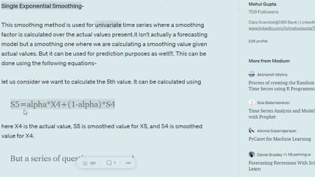 Single exponential smoothing for time series forecasting смотреть онлайн