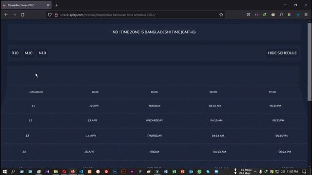 Responsive Ramadan time schedule 2022 using JAVASCRIPT & BOOTSTRAP 5 by SHAZIB AHMED смотреть онлайн