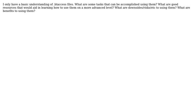 Webmasters: Uses of .htaccess files смотреть онлайн