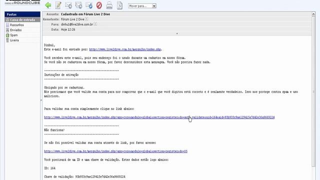 Fórum de Mergulho - Live 2 Dive - Validando o Email de Cadastro смотреть онлайн