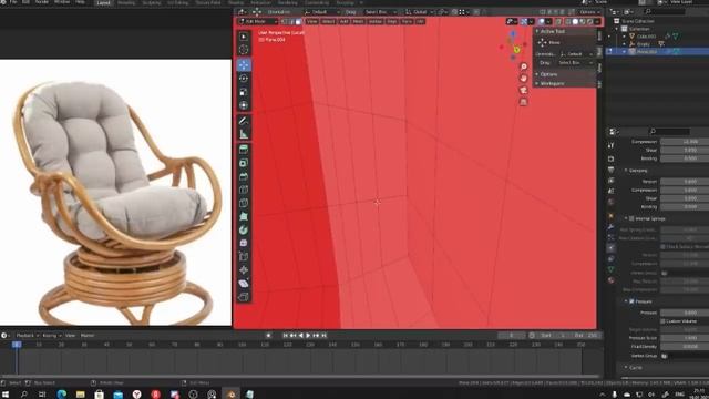 Мягкая и твердая мебель в Blender | Subdiv + Симуляция ткани | @realBrainy смотреть онлайн