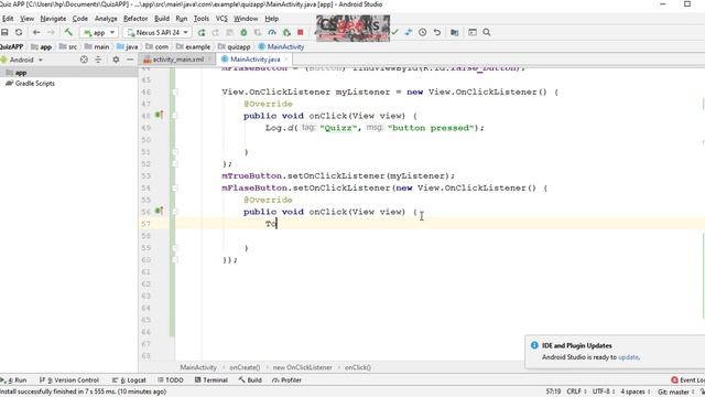 Android One-On-One #53:--Set an OnClickListener & Implement a Toast Message смотреть онлайн