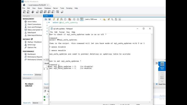 SQL Tutorial - How to check sql_safe_updates mode ? || How to turn off/on SQL SAFE UPDATES mode смотреть онлайн