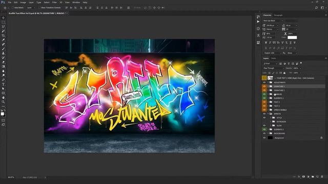 Turn Your Text Into a Graffiti Style - Photoshop Text Effect смотреть онлайн