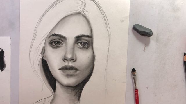 Portrait Drawing with Charcoal Pencil for Beginners | How to blen Charcoal with easy technique смотреть онлайн