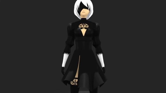 Nier automata 2B 3D model смотреть онлайн