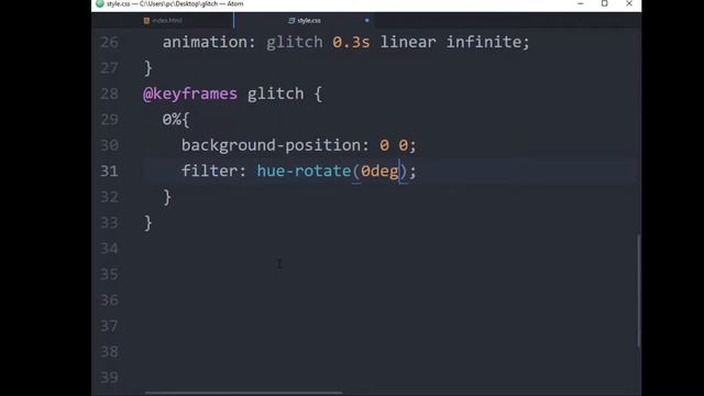 How to make a glitch effect using only HTML and CSS. смотреть онлайн