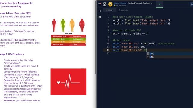 Intro to Python - Conditionals: Challenge 1: BMI Calculator смотреть онлайн