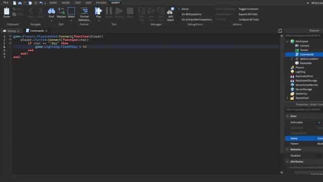 How to make a day/night command in roblox!(Roblox studio Scripting Tutorial 2022!) смотреть онлайн