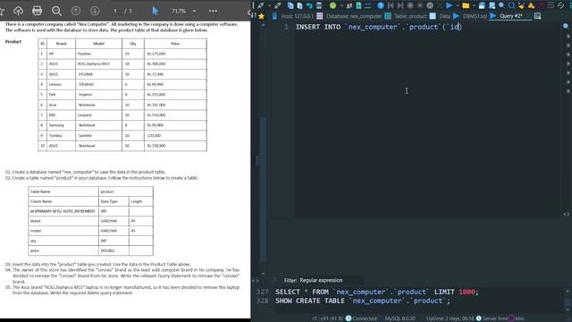 Data Base Task 07 |Delete Query Statement | 1st Year | Java Institute| Sadil Manvidu смотреть онлайн