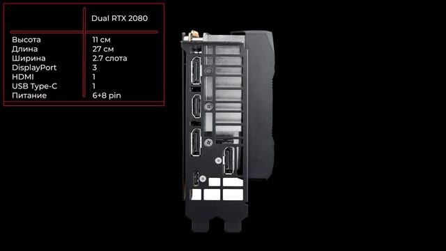 Видеокарта Asus Dual GeForce RTX 2080 [DUAL-RTX2080-O8G]