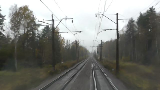 Train Driver's View: St.Petersburg - Sosnovo - Kuznechnoe Part 1 Cab Ride , Führerstand Mitfahrt