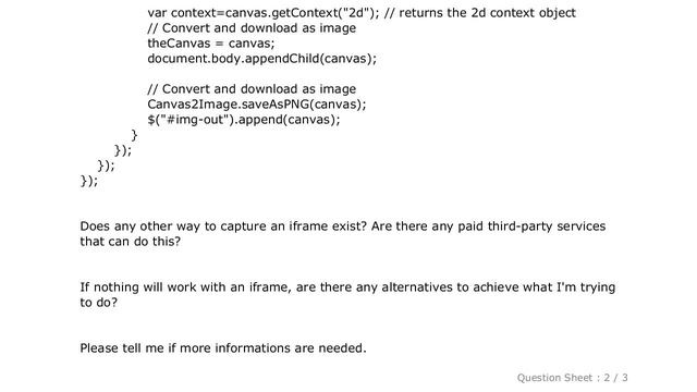 HTML : Is it possible to to take a screenshot of an iframe in a web page? смотреть онлайн