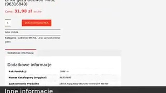 Linka gazu Daewoo Matiz (96316840) - Linor смотреть онлайн