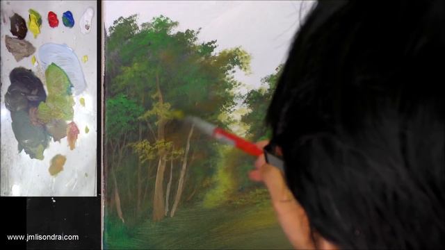 Acrylic Landscape Painting In Time-lapse / Birch Tree Forest / JMLisondra