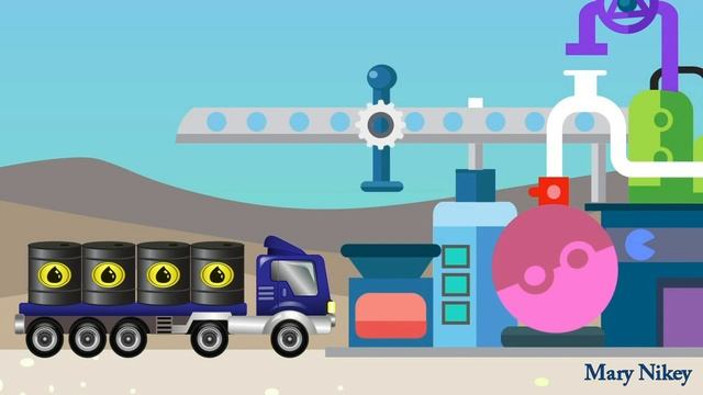 Автозаправка. Нефтяная вышка. Как из нефти делают бензин. Развивающий мультик для детей. смотреть онлайн
