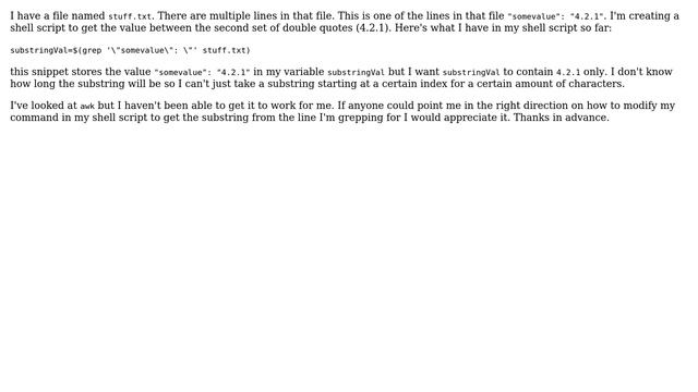 bash shell script get substring from string containing quotes смотреть онлайн