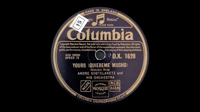 Yours Quiereme Mucho Andre Kostelanetz and his Orchestra смотреть онлайн