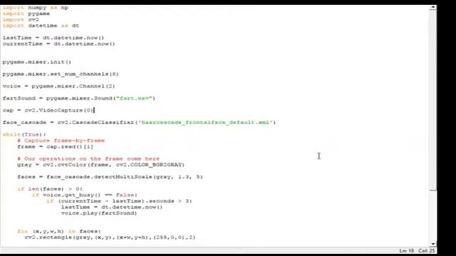 Python OpenCV Face Detection makes Fart Sound смотреть онлайн