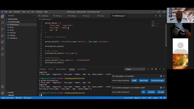 python, Dictionaries смотреть онлайн