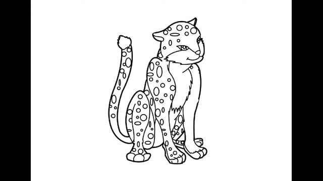 Как нарисовать Гепарда. Раскраска Гепард для детей смотреть онлайн