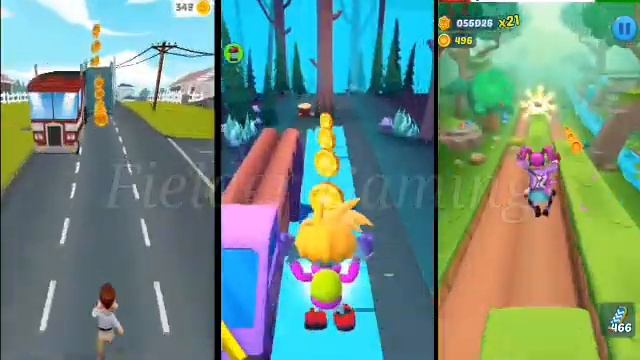 Subway Princess Runner vs Om Num Runner vs Run Forrest Kids Game Play Walkthrough | Video#73 смотреть онлайн