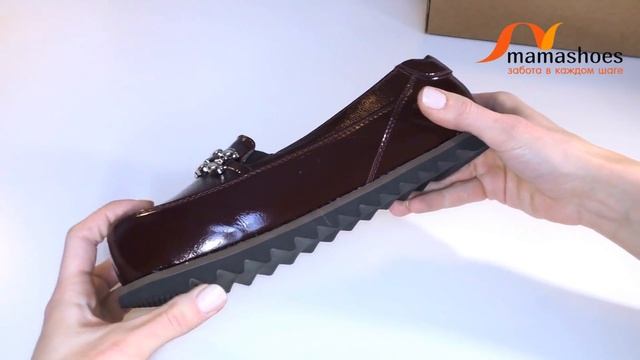 Женские туфли без каблука из бордового лака модель Бианка Канзас от Мамашуз смотреть онлайн
